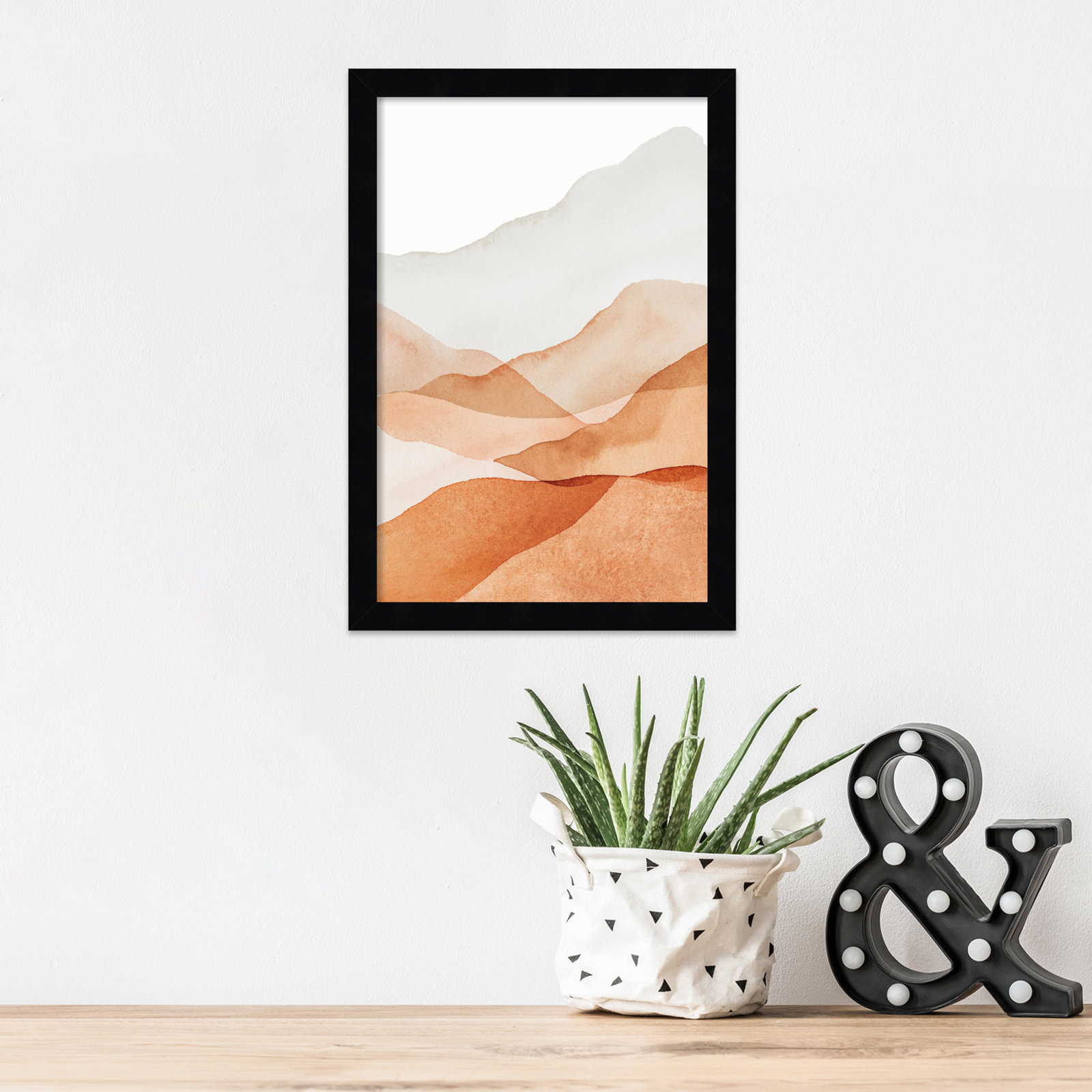 Mountain Range III by Amy Lighthall, Black, 16.25" H x 11.25" W x 0.88" D