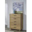Commode à 5 tiroirs Batten en chêne blond