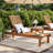 Arnoult Outdoor Wood Chaise Lounge with Table
