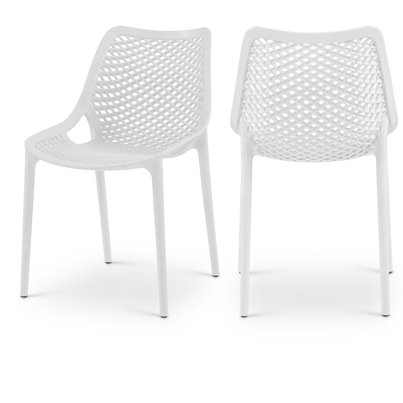 Mykonos Patio Dining Side Chair, White