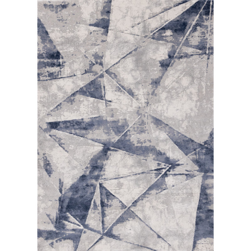 Tapis bleu gris délavé Altenburg Collection, Rectangle 5 pi 3 po x 7 pi 7 po