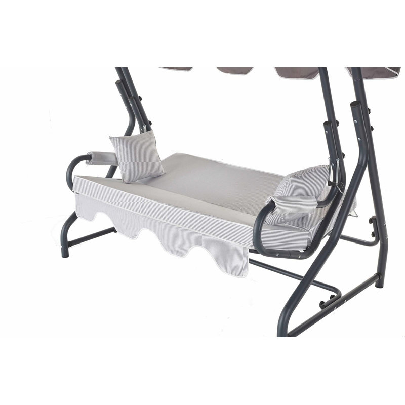 Balancelle de jardin triple, Gris clair, Taupe