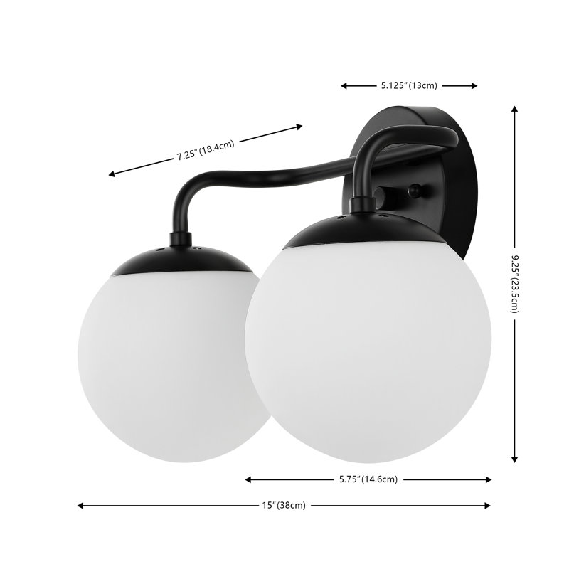 Meuble-lavabo contemporain 2 lumières Louis, Noir, Deux lumières