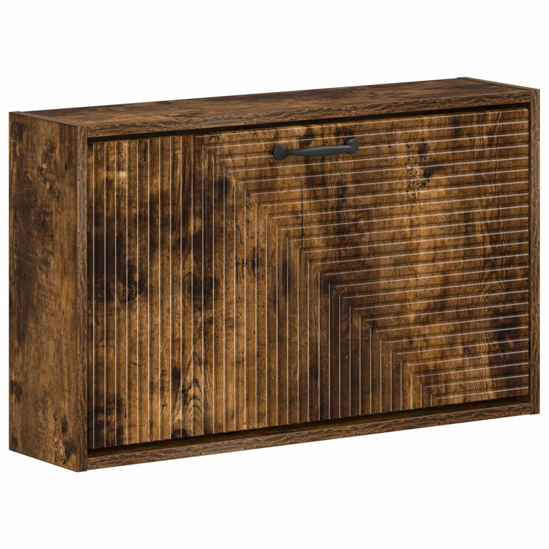 Flip Down Shoe Storage, 43 cm H x 71 cm W x 17 cm D, Smoked Oak