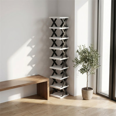 9-tier Stackable Shoe Rack, Easy-to-assemble Plastic Shoe Rack, Ideal For Entryways, Closets, Dorm Rooms, And Bathrooms