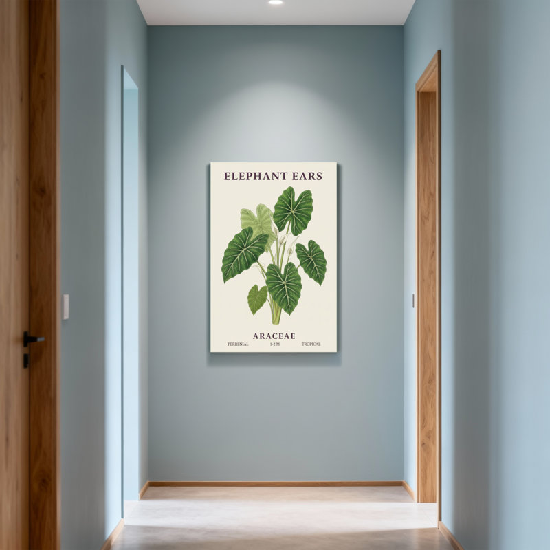 «Plants & Flowers Elephant Ears Plant», reproduction d'art botanique, H 12 po x l 18 po