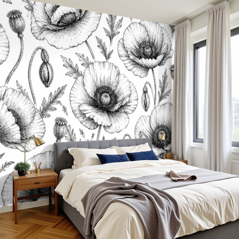 Papier peint adhésif auto-adhésif moderne pour la chambre à coucher Peel and Stick L 69 po x l 96 po