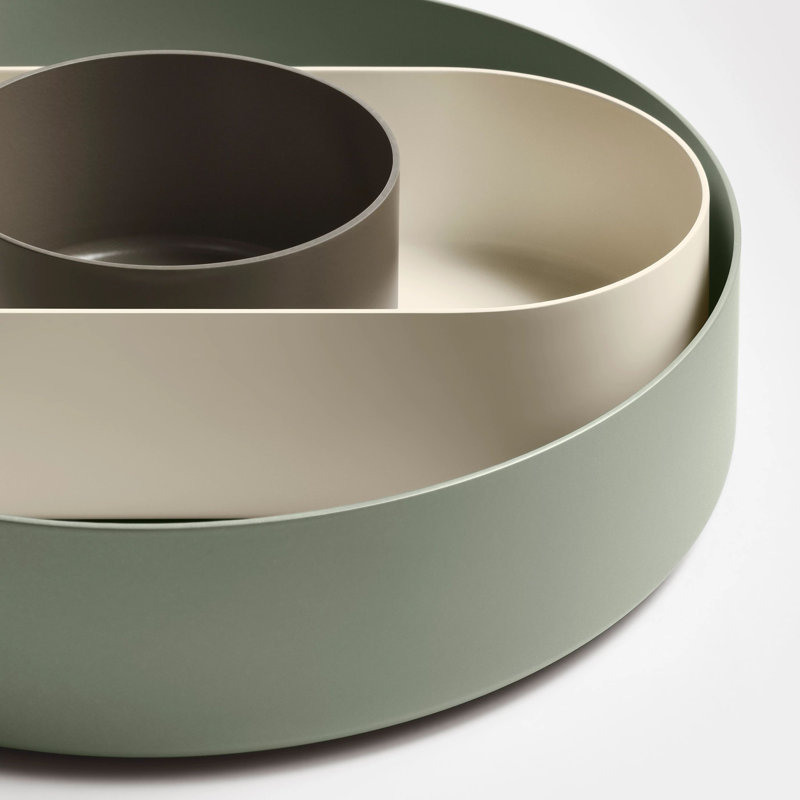 Ends Desk Organizer Set, Green/Ivory/Gray