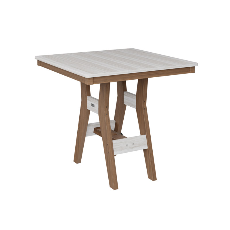 Harbor Outdoor Square Dining Table, Antique Mahogany, 30.37" H x 33" W x 33" D, Seashell