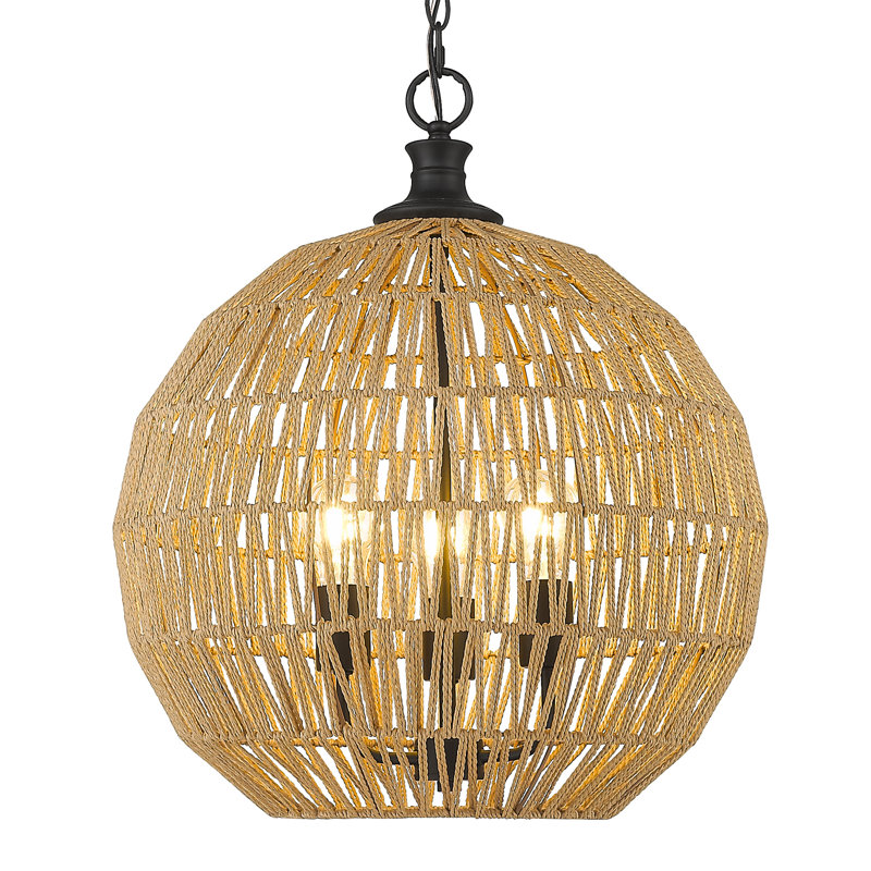 Luminaire suspendu sphérique à 3 lumières Merritt, Noir mat