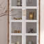 Blanc + vitrines en bois massif Burlywood