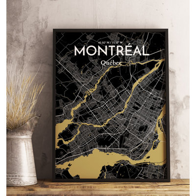 Montreal City Map - No Frame Print