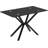 47.24" Rectangular Tempered Glass Dining Table With Black Metal Legs