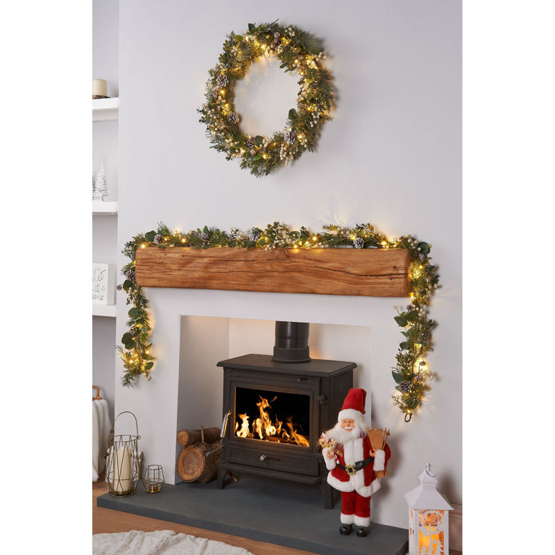 Faux Lighted Eucalyptus 10.2cm Wreath