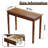 Solid Wood Desk with Drawers - 39 X 16 Inch Vintage Narrow Computer Desk, Home Office Desk, Mid Century Modern, Rubber Wood Study Table, Small Writing Desk For Bedroom|Small Spaces - Walnut Color-884302607-884302603