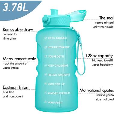 24 Oz Inspirational Time Water Bottle with Hydrating Reminder