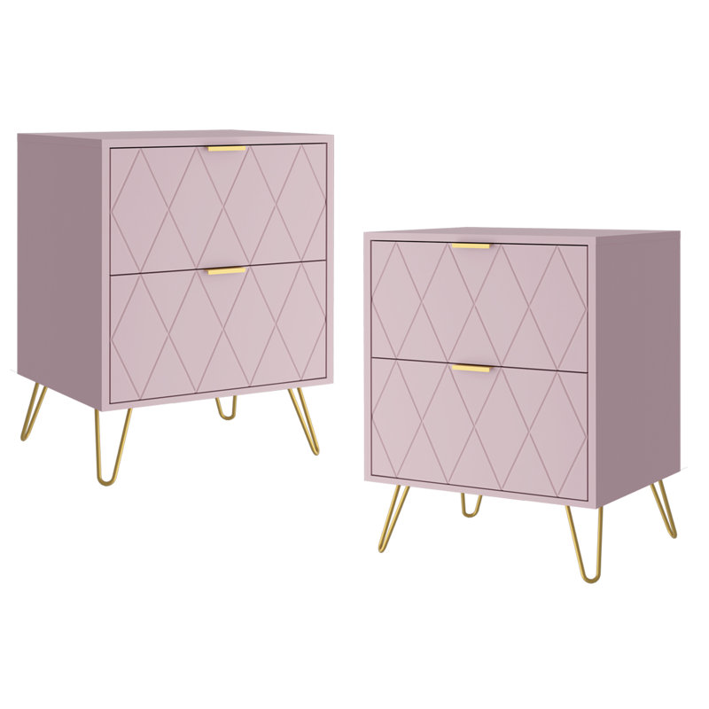 Marable 15.7'' W Nightstand, Pink