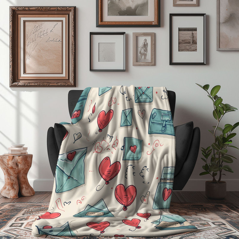 Heart Note - Couverture sherpa de qualité supérieure 1 pièce, L 60 po x L 80 po