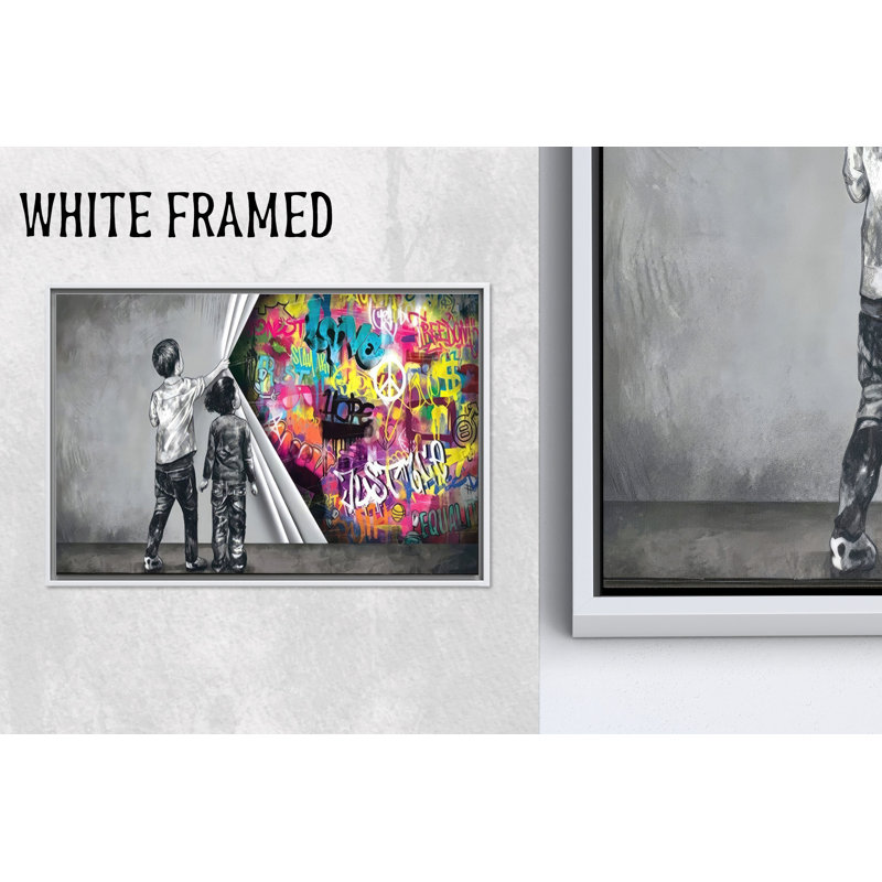 «Banksy Boy», reproduction d'art sur toile, graffiti urbain, option, 1P, 47,3 po H x 102,4 po l