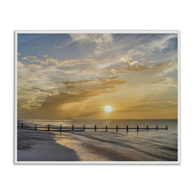 Coucher de soleil sur la jetée, estampe numérique, design par Mike Calascibetta, H 11 po x l 14 po