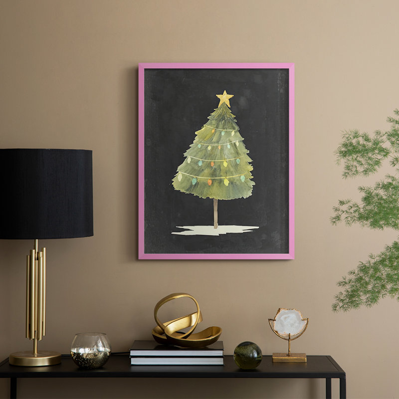 «Christmas Glow I», reproduction encadrée - bois massif, Rose, H 21 po x l 17 po
