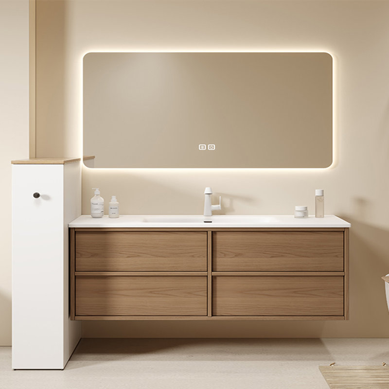 Medieval style retro bathroom cabinet, 62.99" W, Brown