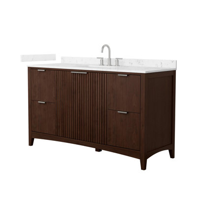 Meuble-lavabo simple avec plateau en marbre de culture Palmilla