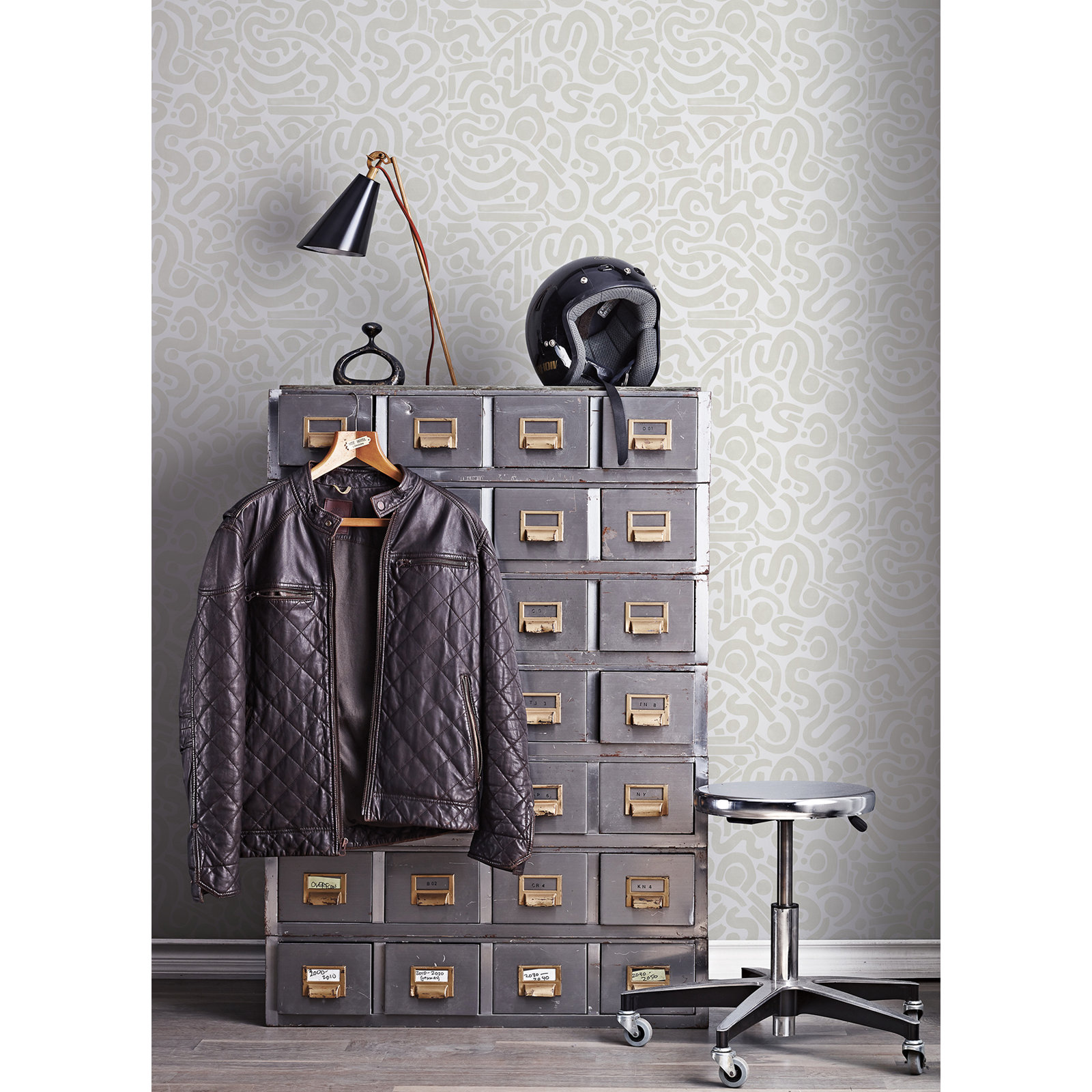 Peel & Stick Geometric Wallpaper, Taupe