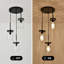 Plafonnier semi-encastré 3 lumières avec abat-jour en verre à motif d'eau de 5,1 po de largeur-676166556