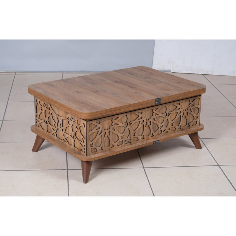 Table basse Rio Smart For Living, table basse à hauteur réglable, noyer, Noyer