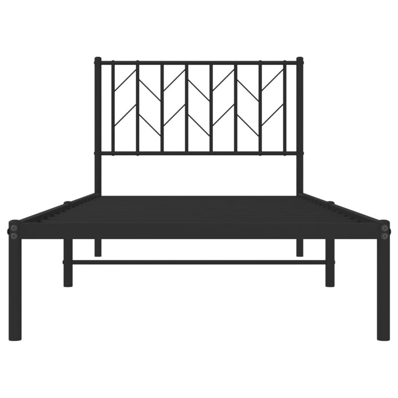 Metal Bed, Single (3'), Black