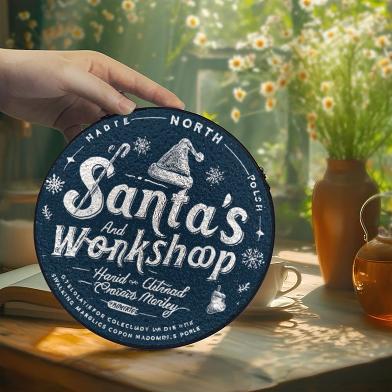 Pare-soleil vitrail pour atelier Santas, 9,8 x 9,8 po (25 x 25 cm)