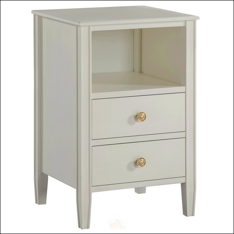Table de chevet à 2 tiroirs Winston alliant un design élégant à un grand espace de rangement et des caractéristiques pratiques