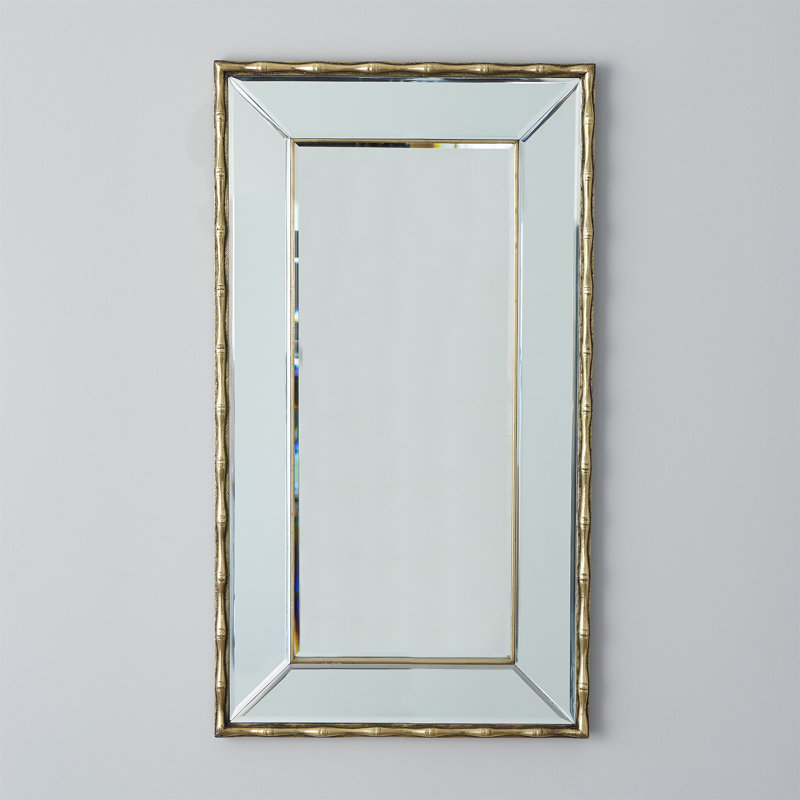 Miroir en bambou, Laiton antique