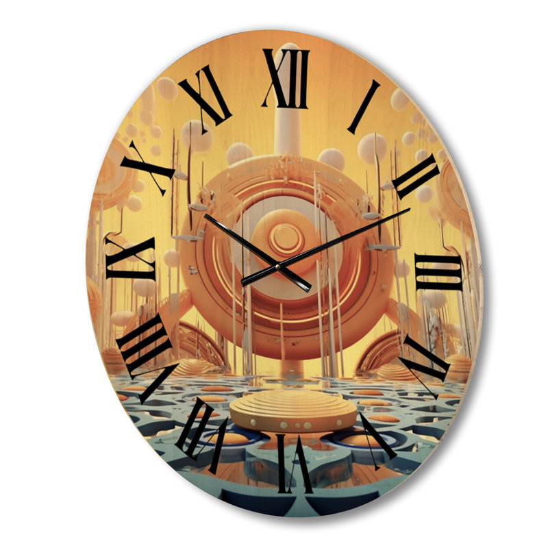 Horloge murale en bois massif Plumerville, Petit