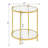 Carolina Round Glass End Table with Metal Shelf-668595462