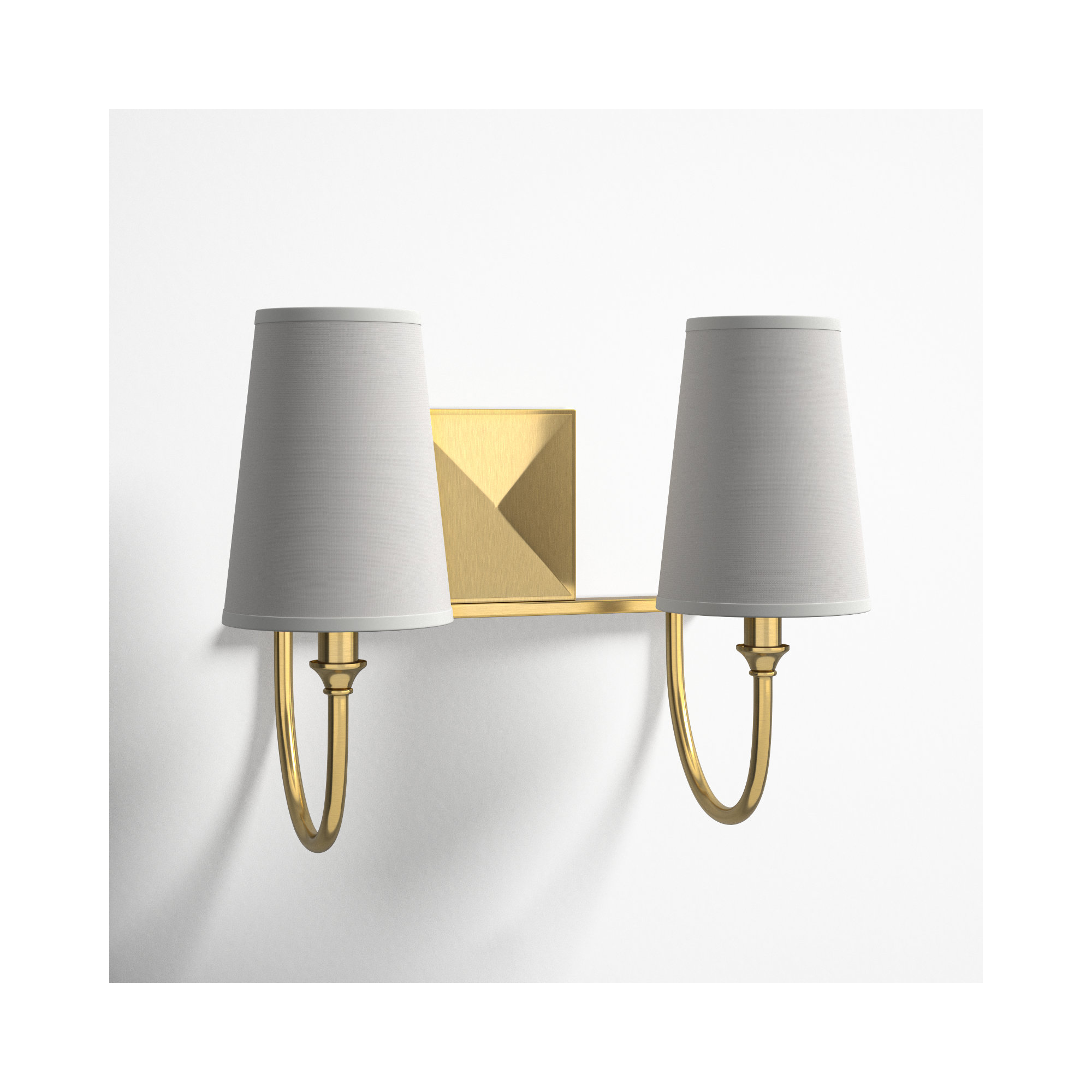 Alata 2-Light Dimmable Vanity Light, Warm Brass