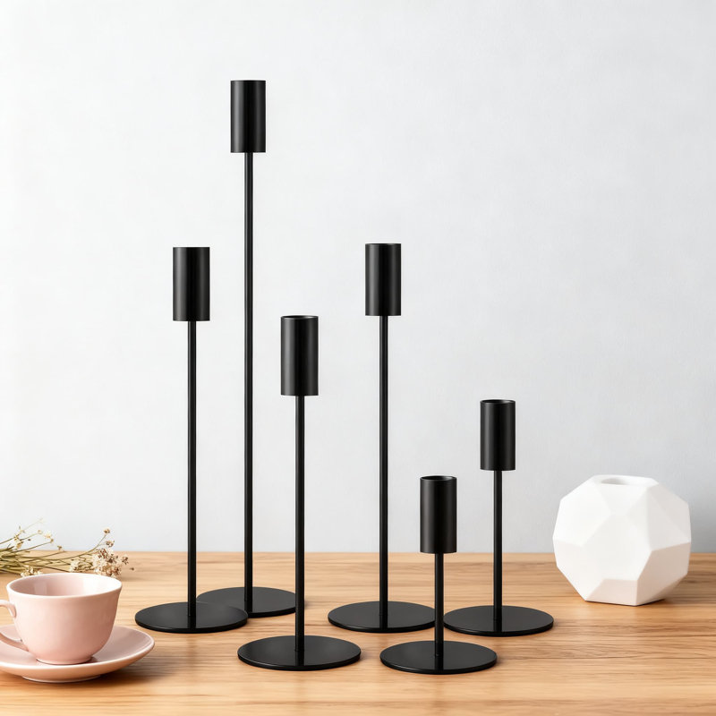Porte-bougie French Taper, Noir, 6