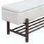 Banc de rangement rembourré moderne, banc d'entrée de ferme avec compartiment caché, pieds en bois d'hévéa et rangement double pour la chambre à coucher du couloir-505235322