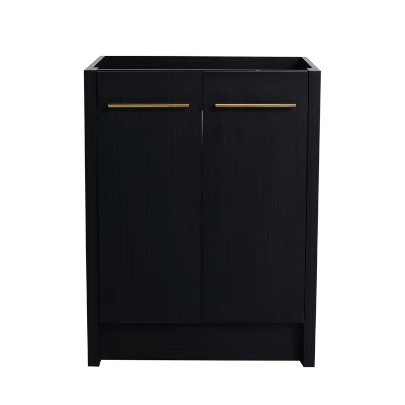 Meuble-lavabo autoportant 24 po en châtaignier noir - surface rayée de 24 po
