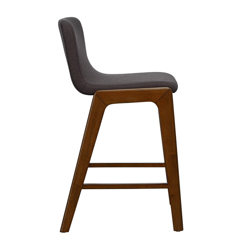 Nicoletta 36" Gray Upholstered Counter Stool with Rubberwood Frame