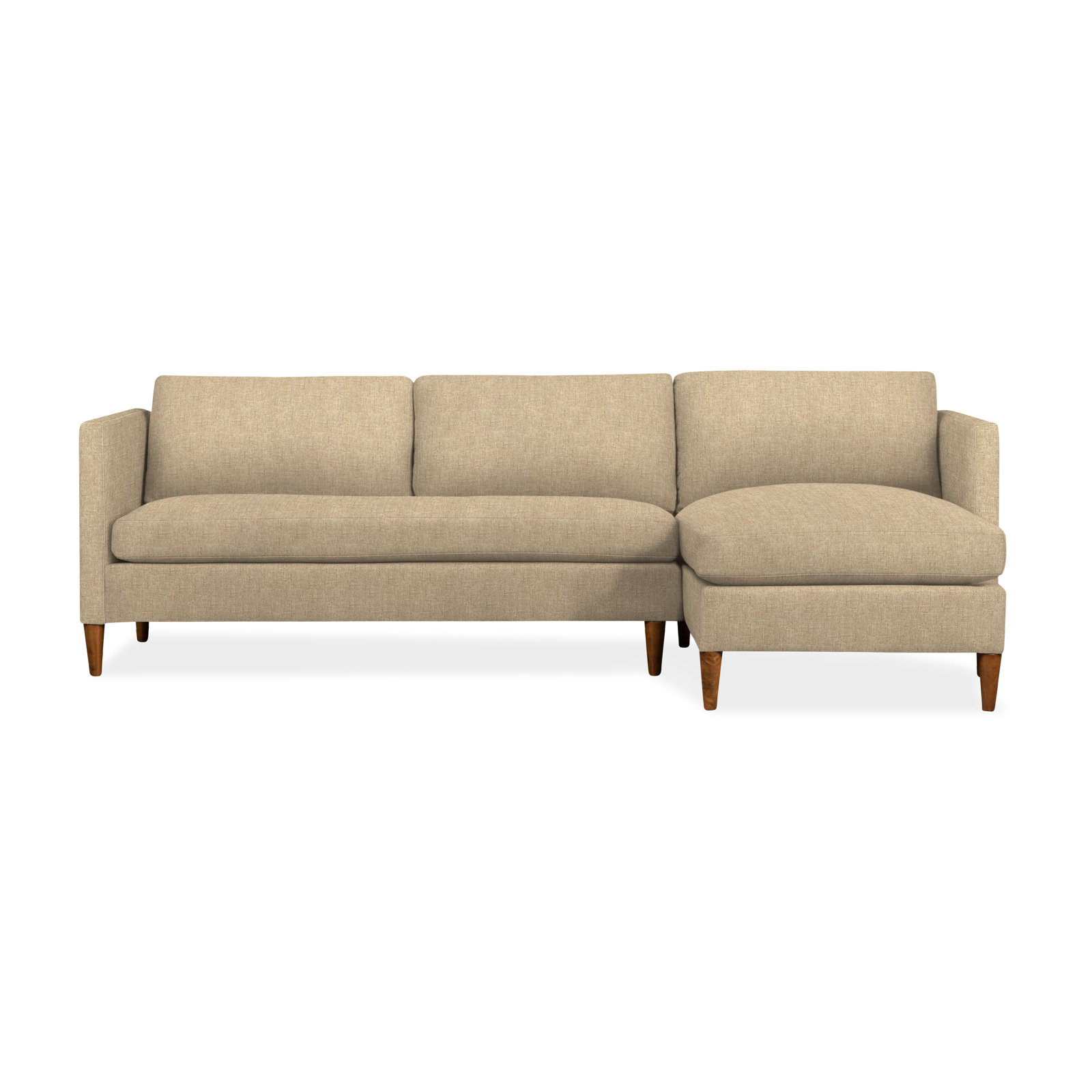 Clifford 2-Piece Sectional with Sinuous Springs and Feather Blend Cushions, Turbo Wheat Basketweave, Right Hand Facing