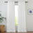 Faux Linen Blend Curtains Rod Pocket & Back tab Semi Sheer Window Treatments Privacy with Light Filtering for Living Room, 2 Panels-734527410-734527401
