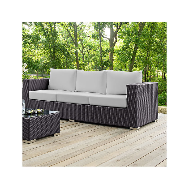 Modway Convene Outdoor Patio Sofa, White