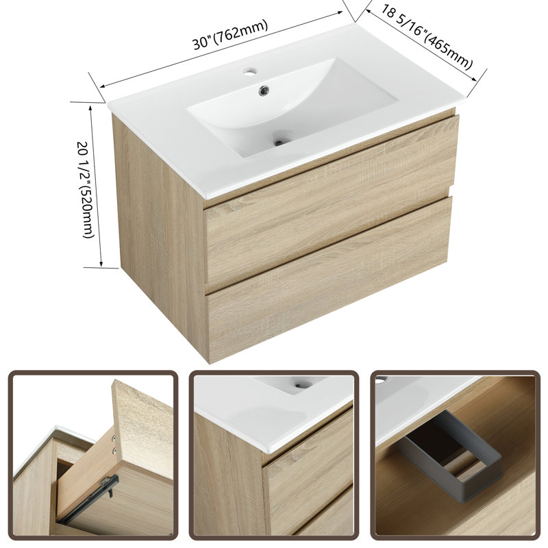 Meuble-lavabo simple 30 po avec comptoir