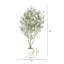 8FT Artificial Olive Tree with Large Decorative White Planter, Tall Faux Tree for Indoor and Covered Outdoor Decor, 1pc/set