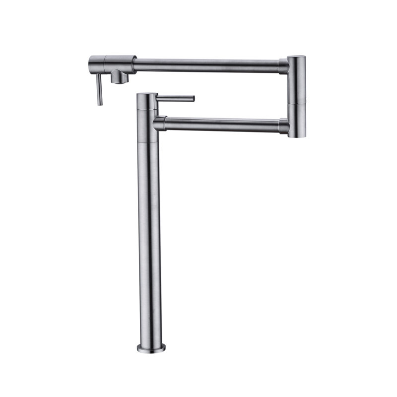 Robinet remplisseur de pot avec tige d'extension, Nickel brossé