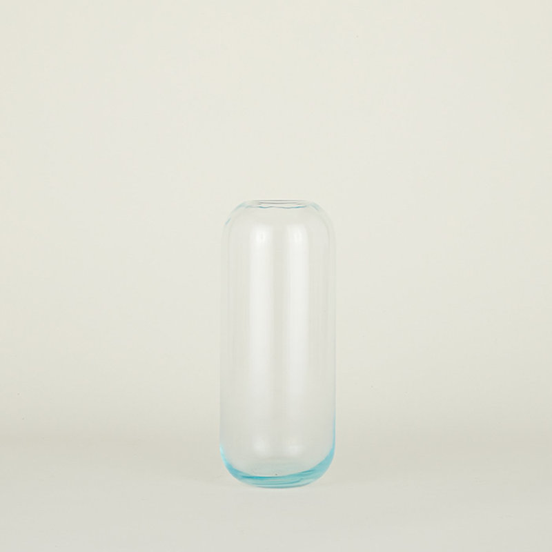 Aurora Handmade Glass Table Vase, Sky, 12.5" H x 5" W x 5" D