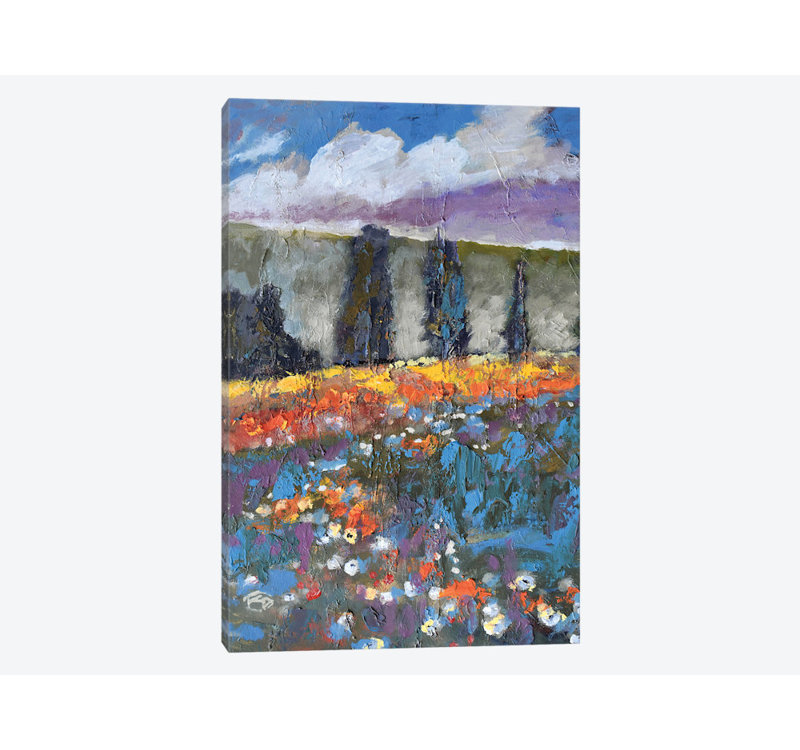« pops on a hill », reproduction sur toile, H 12 po x l 8 po x P 0,75 po, Toile tendue, Pas de tapis