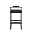 Ensemble de 2 tabourets de bar rembourrés en velours moderne avec repose-pieds et dossier pour la cuisine (noir et noir)-1526939057